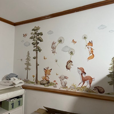 Wandtattoo Waldtiere Für Kinderzimmer – Selbstklebend, 159x95 Cm, Boho Design