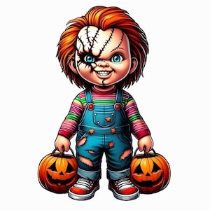 Chucky Halloween PNG Clipart, Pumpkin Design (transparent