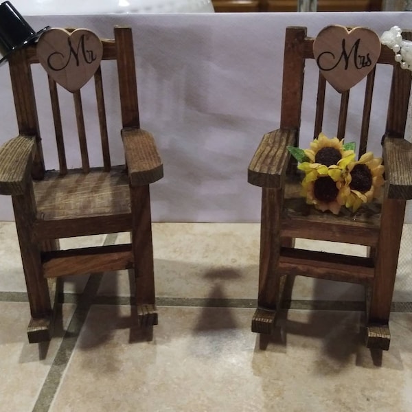 Rocking Chair Wedding Cake Topper Country Weddings Rustic Sunflowers ...