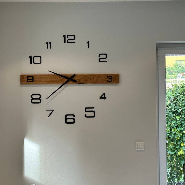 Reloj de pared moderno grande, reloj de pared 3D, decoración del hogar,  reloj de pared con espejo, reloj 3D moderno acrílico para propietarios de  viviendas, reloj de sala de estar 
