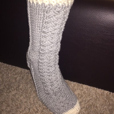 Crochet Pattern Parker Cable Socks by Lakeside Loops includes 11 Sizes ...