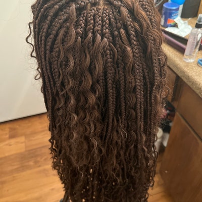 Ready to Ship Bohemian Box Braided Wig for Black Women Full - Etsy