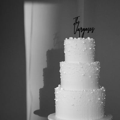 Personalized Script Wedding Cake Topper, Rustic Wedding Cake Topper, Mr ...