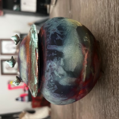 Urne Funéraire En Raku Bleue - Etsy