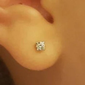 Buy 14K Baby Earrings, Baby Girl First Earrings, Real Diamond