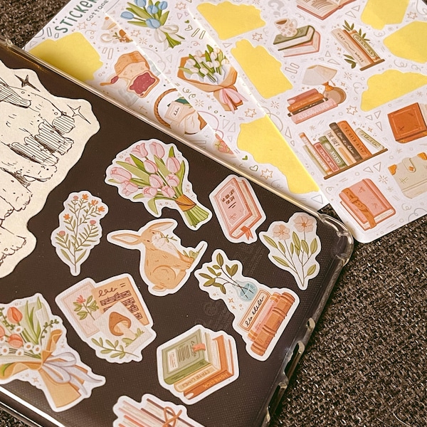 Sticker Sheet - Books | Journal Stickers, Calendar, Planner Stickers ...