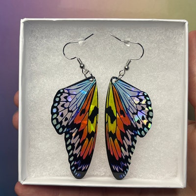 Holographic Flutter Butterfly Cinderella Earring