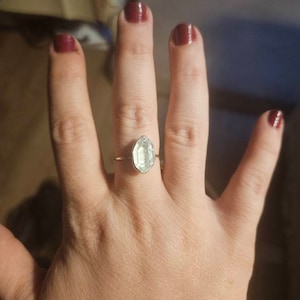 Customer photo from Liz, Large Raw Herkimer Diamond Ring in Yellow Gold