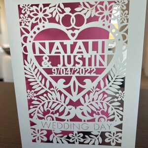 Personalized Wedding Card Custom Wedding Gift With Names and Date ...