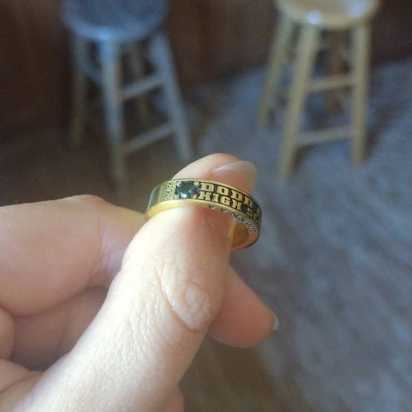College Class Band Ring, Personalized School College Signet Ring ...