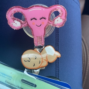 Uterus Badge Reel Ob Gyn Badge Holder L&D Badge Reel Retractable Badge ...