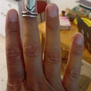 Fingernail Ring/ Sterling Silver Ring/ Nails Ring/ Simple Silver
