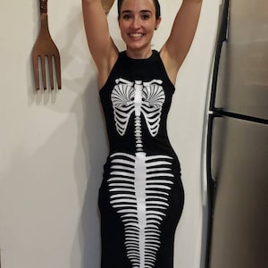 chinese dress ladies Mermaid Skeleton Print Dress
