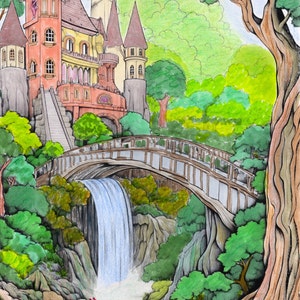 35 Dollhouses Coloring Book, Printable Fantasy Dream House Coloring ...