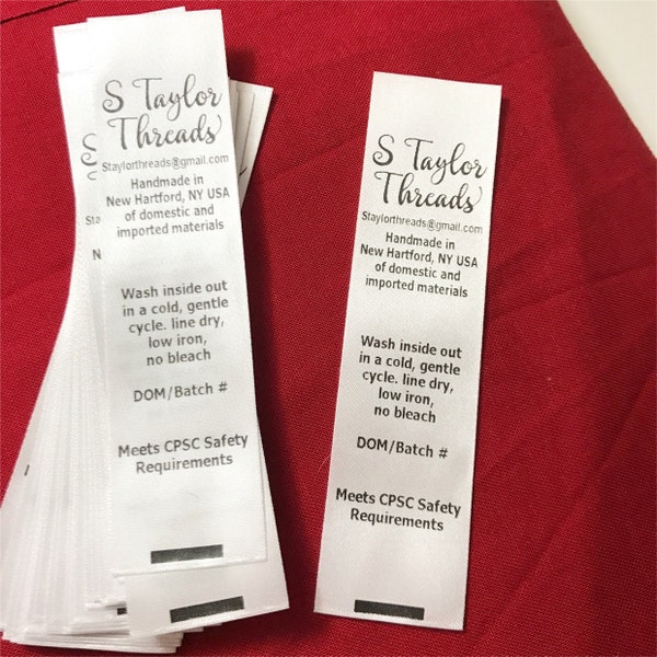 White Satin USA Tracking Label - Custom Tracking Label - CPSIA/CPSC ...