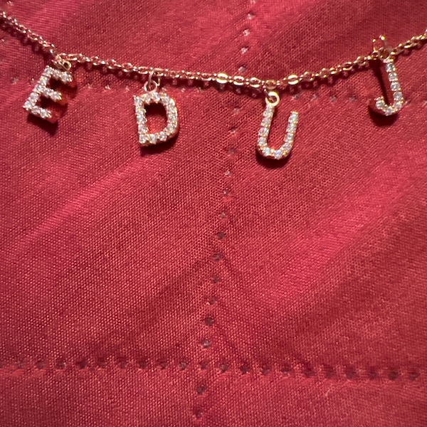 Custom Diamond Name Necklace, Zirconia Name Necklace, CZ Letter ...
