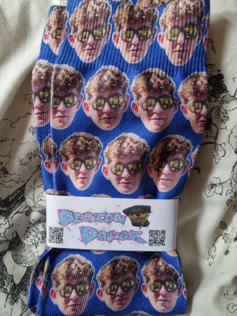 Full Face Photo Printed Socks Personalised Custom Designs | Birthday, Christmas, Fathers Day | Kids and Adult sizes