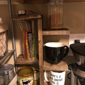 Rustic Mug Stand / Coffee Cup Holder. Wood Plant Stand Succulents Coffee  Bar Farmhouse 6 Shelves Holds Cups, Mugs, Photos, Condiments, Etc. 