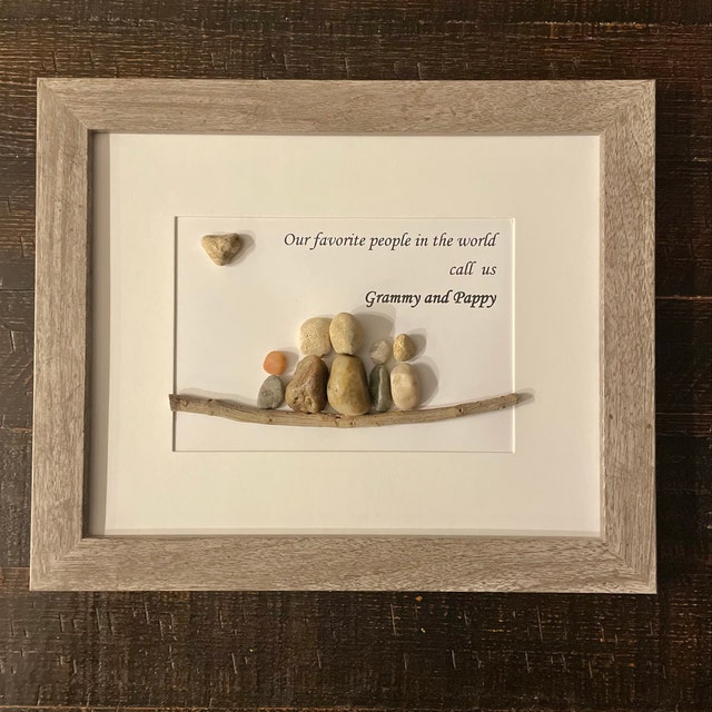 Grandparent Pebble Art, Personalized Gift for Grandparents