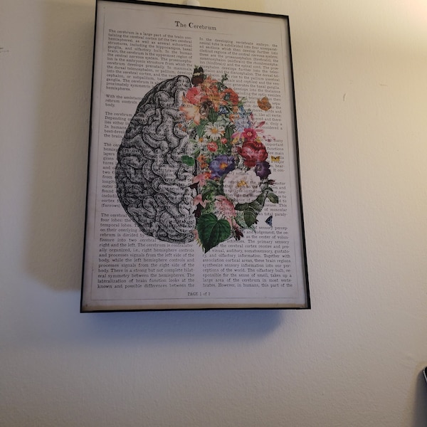 Brain Art Flower Anatomy Print, Psychology, Neurologist Gift ...