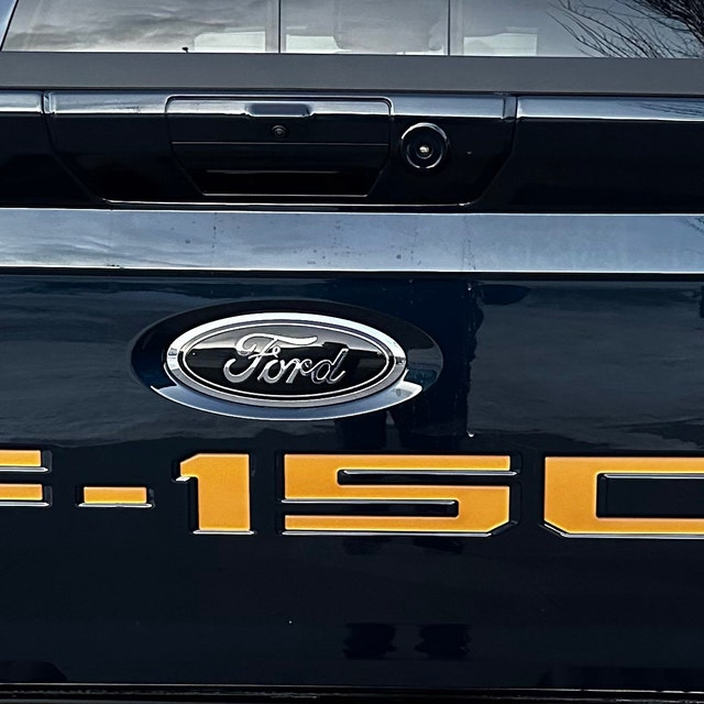 F-150 Tailgate Insert Letters; Matte Black With Red Outline (18-20 F-150 W/o Tailgate Applique - Foto 3