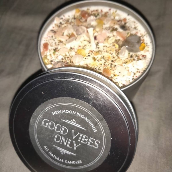 Full Moon Candles - Purification & Cleansing Crystal Candle - Soy ...