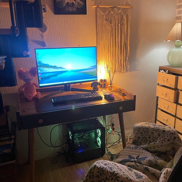 Writing Desk, Low Back Simple Vintage Desk/computer Desk/ Solid Wood ...