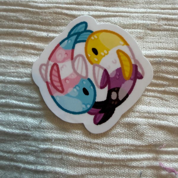 Pride Koi Fish Stickers DOUBLE FLAG - Etsy