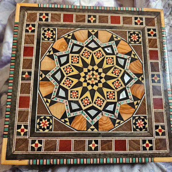 Handmade Mosaic Wooden Serving Tray With Mother of Pearl Inlay ...