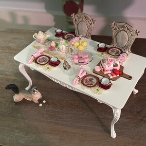 Melody Jane 1:12 Scale Victorian Porcelain Baby Doll In Pink Christening Gown - 45mm Tall