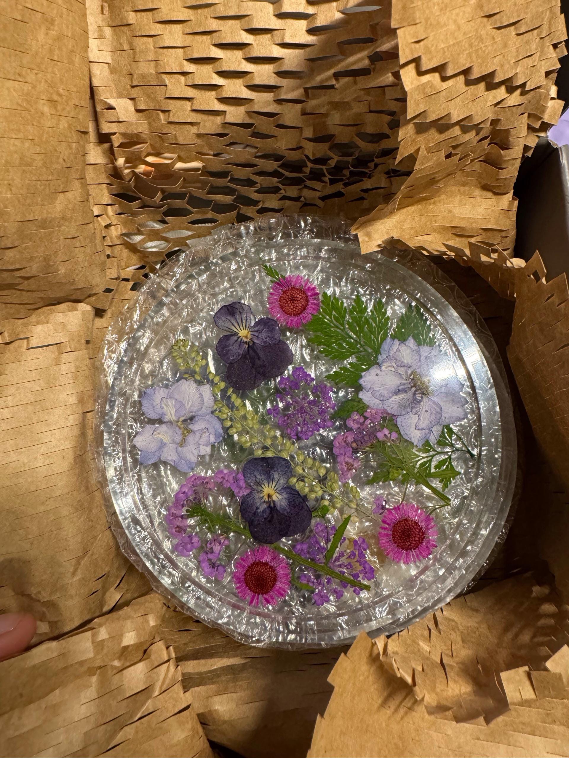 Natural Flowers Coasters,Colorful Pressed Real Flowers Outdoor Coasters,Custom Wedding Birthday Christmas Gifts Table Decor,Wildflowers Art