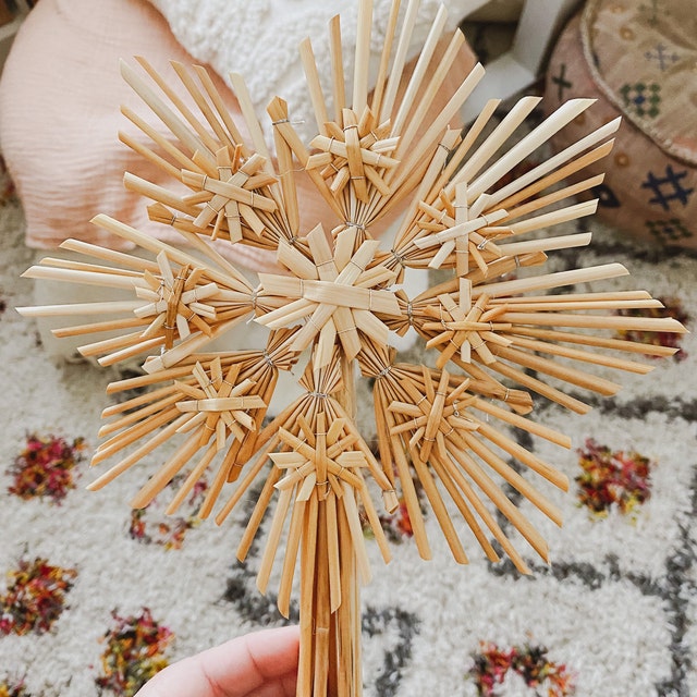 Christmas Tree Topper Christmas Straw Topper Rustic