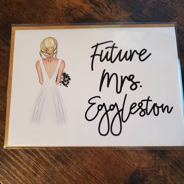 Future Mrs. | Custom Engagement Card | Personalized Wedding Stationery ...