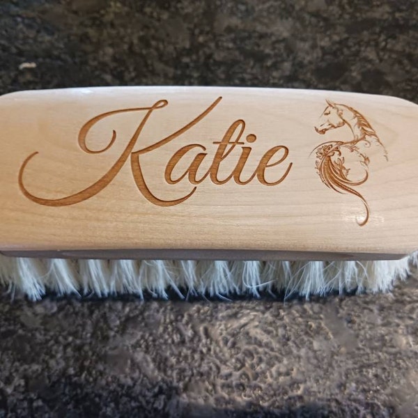 Engraved Name Horse Brush Set In Grass Tree Wood, Customized Pony Grooming Comb Brush With Custom Image + Name, Gift For Horse Owner/rider - UK