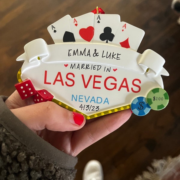 Las Vegas Personalized Wedding Ornament - Married in Las Vegas ...