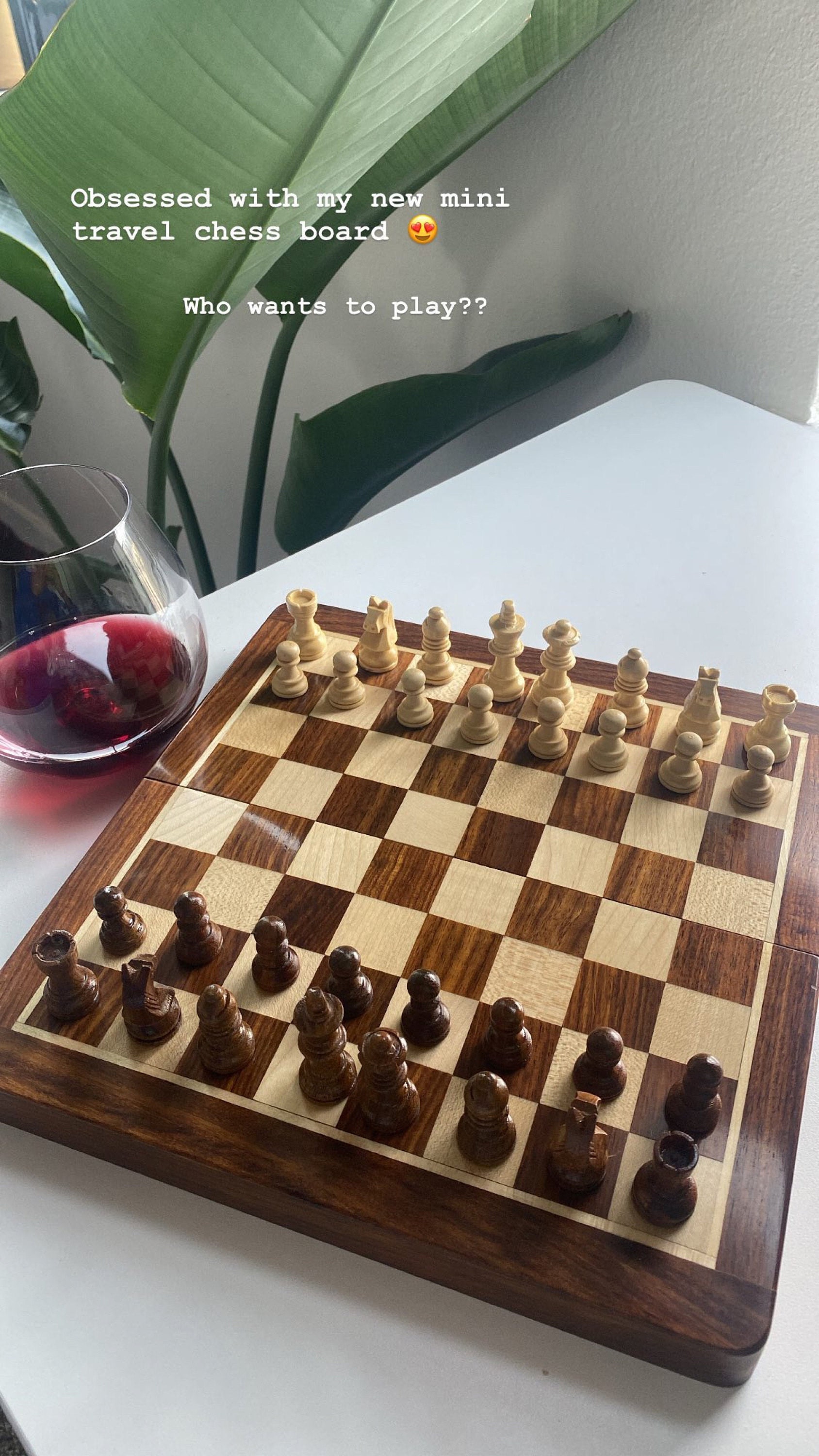 Travel Chess Set Folding Magnetic lacquer finish Sheesham 10&quot; - Portable Chess Set - Foldable Chess Set Board - Travel Friendly Chess Set