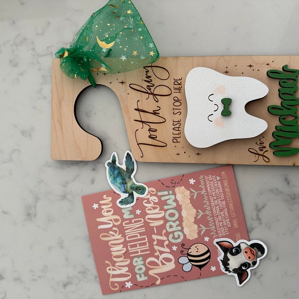 Custom Tooth Fairy Door Hanger - Personalized Wooden Tooth Fairy Sign ...