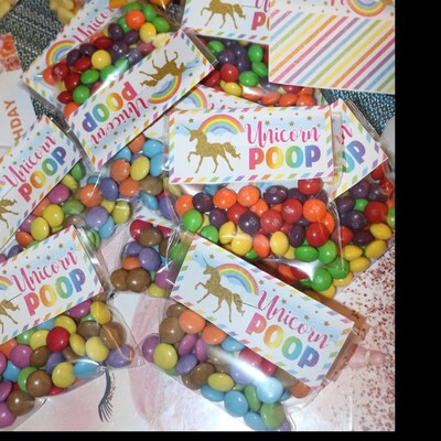 Unicorn Poop Printable Party Treat Bag Topper Thank You Tag Favour PDF ...