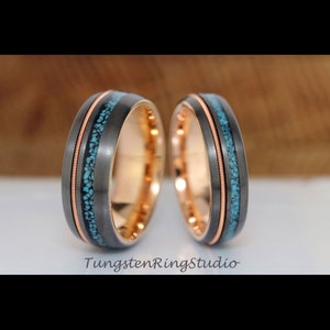 アクセサリー STANLEY GUESS Wood Guitar Ring #16 Wood Guitar String Black Tungsten Ring Set Men Women Wedding