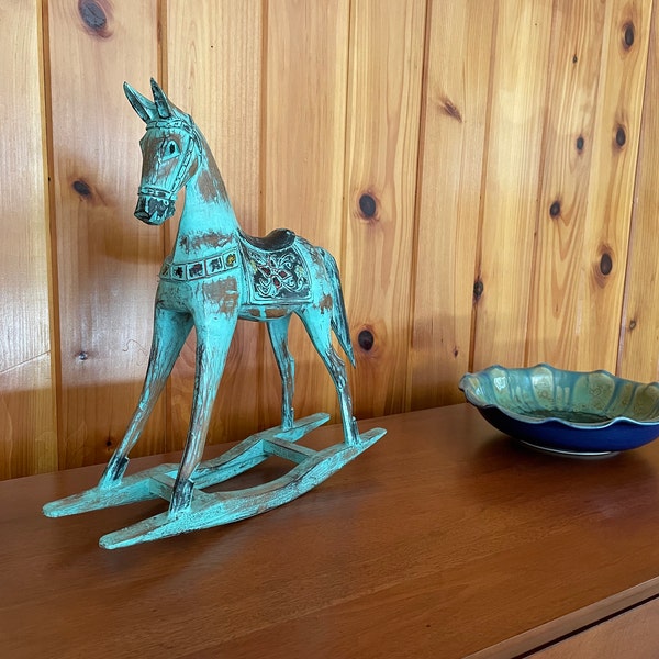 Unique Rocking Horse Antique Black Color, Christmas Gift, Rocking Horse ...