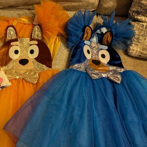 Halloween Blue & Orange Dog Costume Set – Glasses & 2 Blankets For Kids Party Cosplay