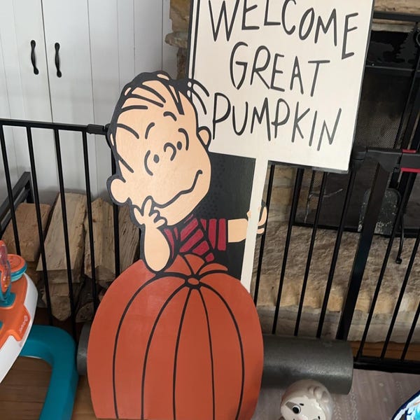 Handmade Peanuts Halloween Yard Art: Great Pumpkin Decor - Etsy