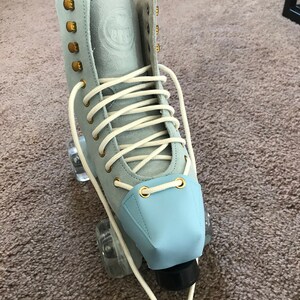 2PCS Roller Skate Toe Guards - PU Leather Caps For Quad Skates With Removable Toe Stops