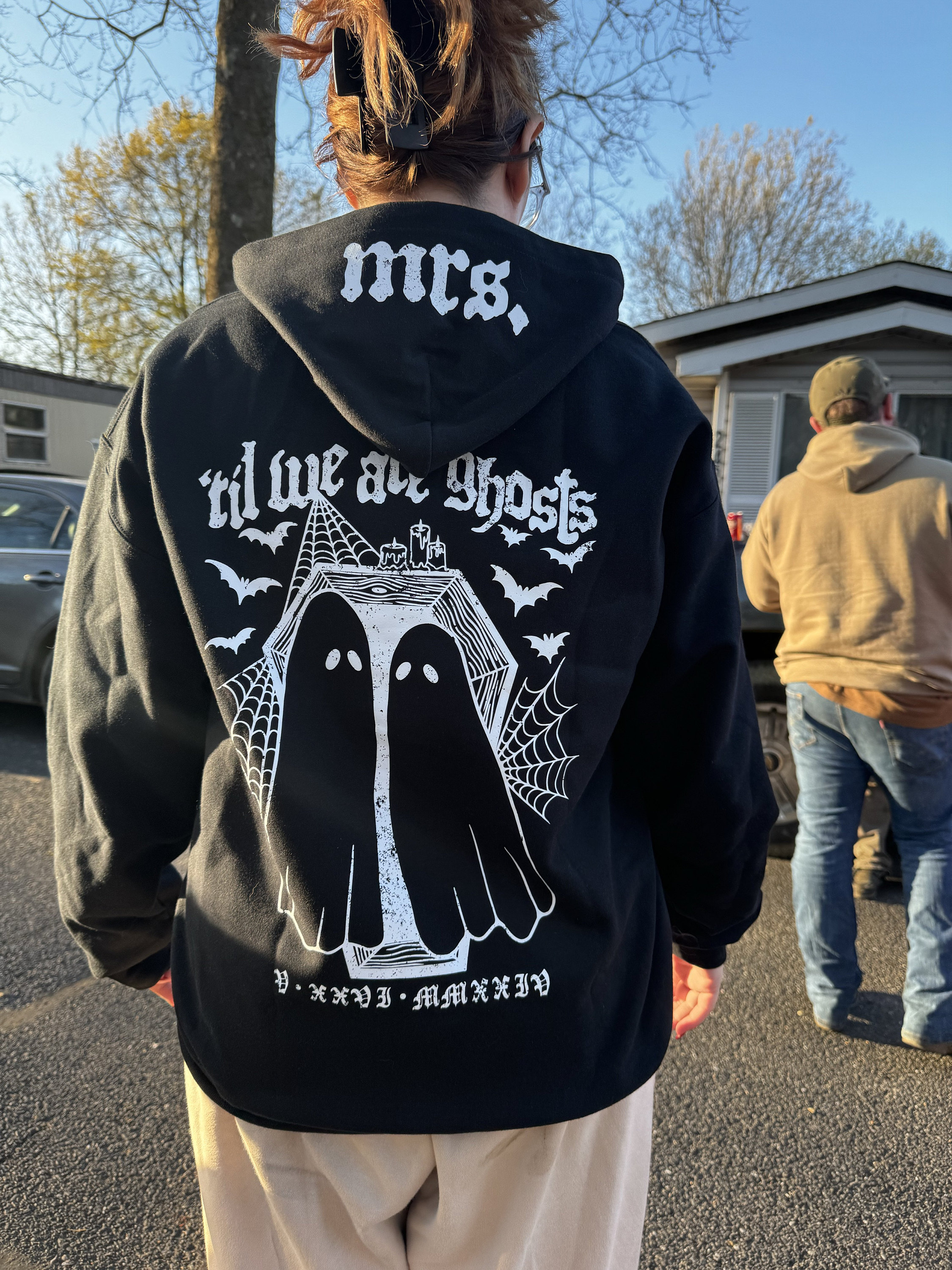 Til We Are Ghosts Custom Couples Unisex Hoodie XS-5XL Til Death Do Us Part Spooky Couple Anniversary Gift Matching Tshirts Halloween Wedding
