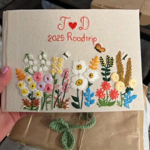 Personalized Embroidered Recipe Book Custom Journal Cookbook Notebook Valentine's Day Bridal Shower Gift Daughter Birthday Gift Gift Moms