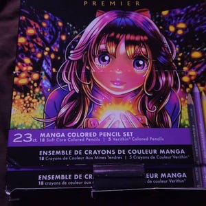 23 Prismacolor Manga Color Pencils, Premier Soft Core and Verithin