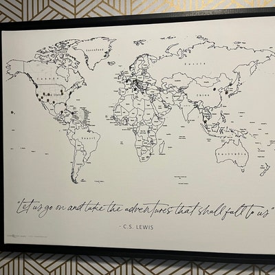 Push Pin Mini World Travel Map Countries Labeled Personalizable Cork ...