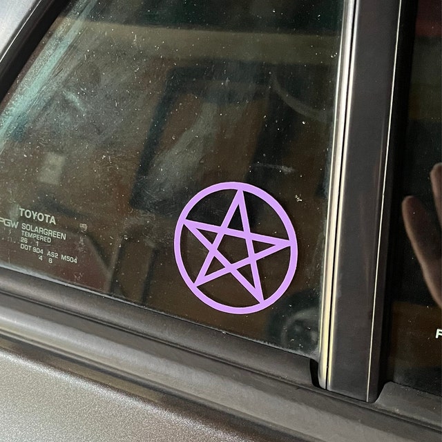 Adesivo in vinile con pentagramma - simbolo wiccan pentacolo