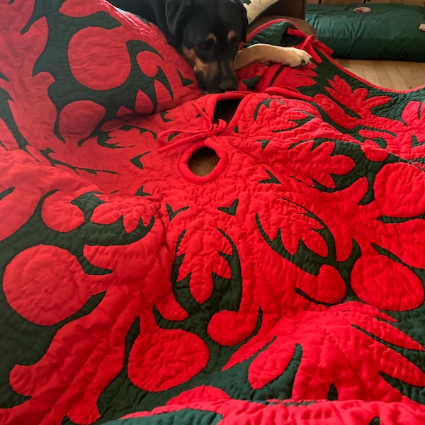2 Hawaiian Quilt Throw Pillow Cover 18x18 100% Hand Quilted
