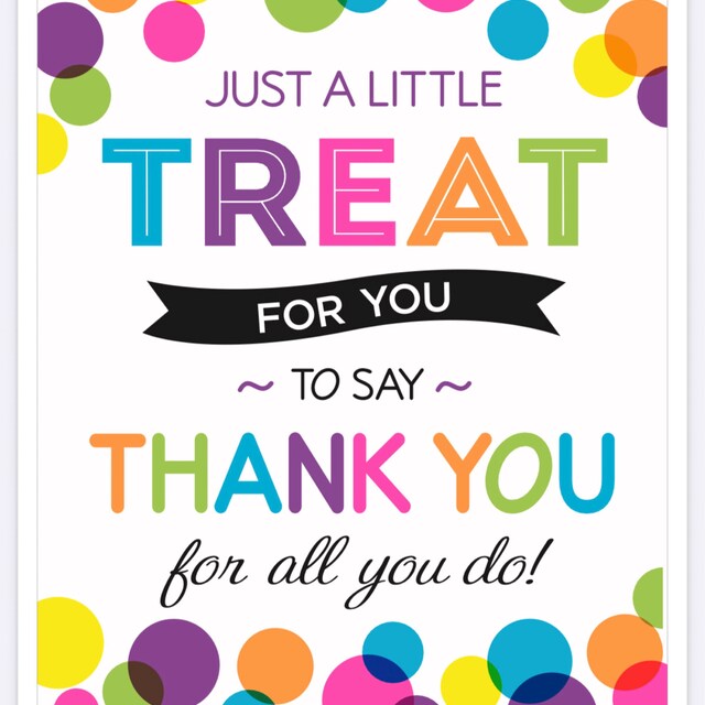 Appreciation Sign Little Treat to Say Thank You Employee